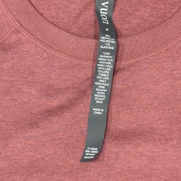 Vuori Halo Crew Long Sleeve Marsala Heather-Med & Large - Picture 3 of 8